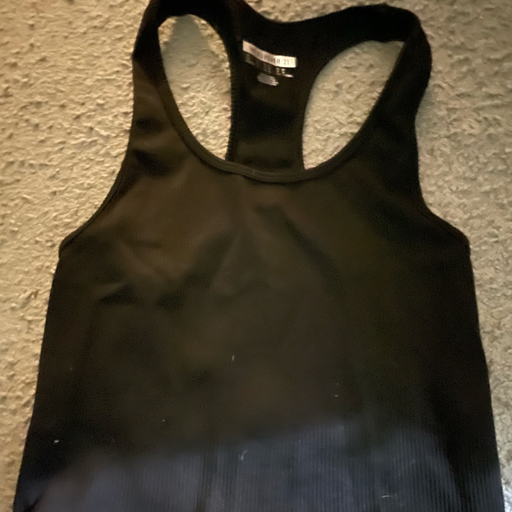 forever 21 black ribbed tank top size mediumm